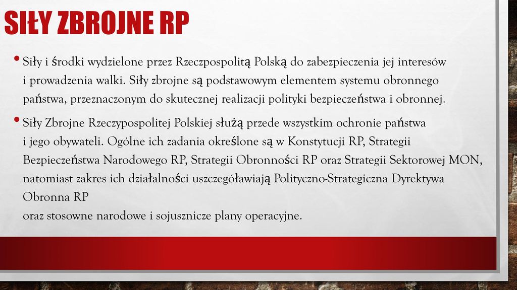 Si Y Zbrojne Rzeczypospolitej Polskiej Ppt Video Online Pobierz